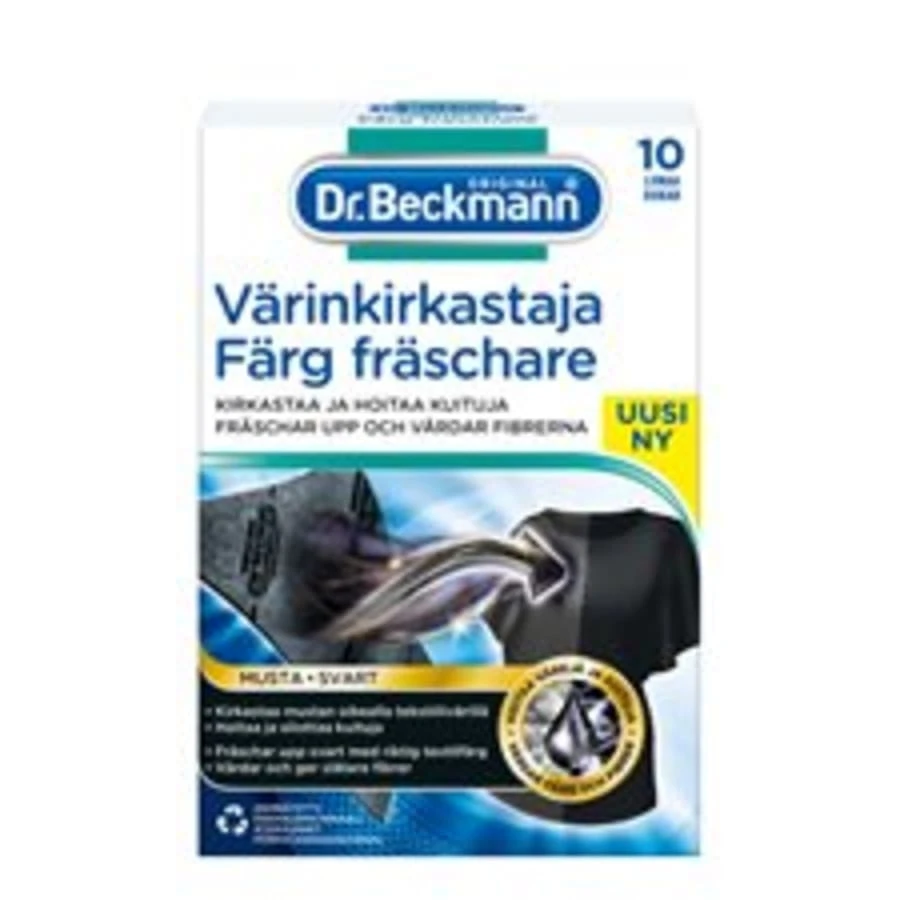 Dr. Beckmann 10 Kpl Mustan Värin Kirkastajaliina 1 Dr. Beckmann 10 Kpl Mustan Värin Kirkastajaliina