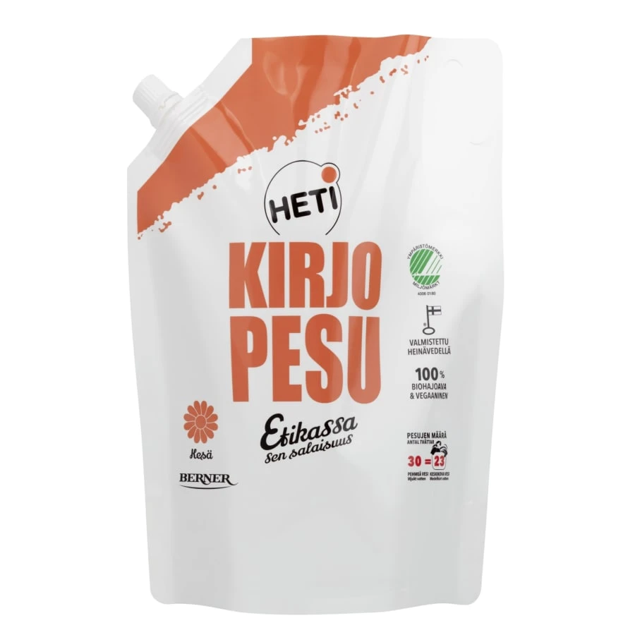 Heti Kirjopyykki 1,5 L Pyykinpesuneste Täyttöpussi 1 Heti Kirjopyykki 1,5 L Pyykinpesuneste Täyttöpussi