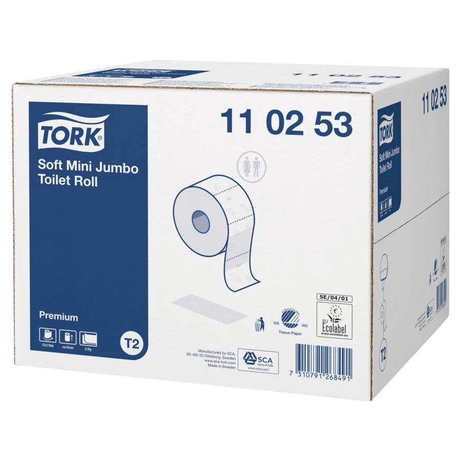 Tork 110253 Premium Mini Jumbo 12 Rll Wc-paperi 1 Tork 110253 Premium Mini Jumbo 12 Rll Wc-paperi