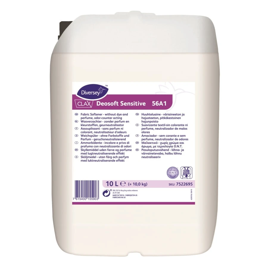 Diversey Clax Deosoft Sensitive 56A1 10 L Tekstiilien Huuhteluaine 1 Diversey Clax Deosoft Sensitive 56A1 10 L Tekstiilien Huuhteluaine