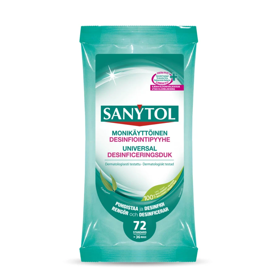 Sanytol 72 Kpl Monikäyttöinen Desinfiointipyyhe 1 Sanytol 72 Kpl Monikäyttöinen Desinfiointipyyhe