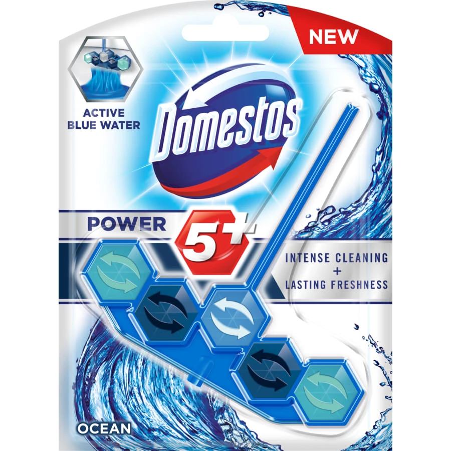 Domestos Power 5 Blue Water Ocean 53 G Wc-raikastin 1 Domestos Power 5 Blue Water Ocean 53 G Wc-raikastin