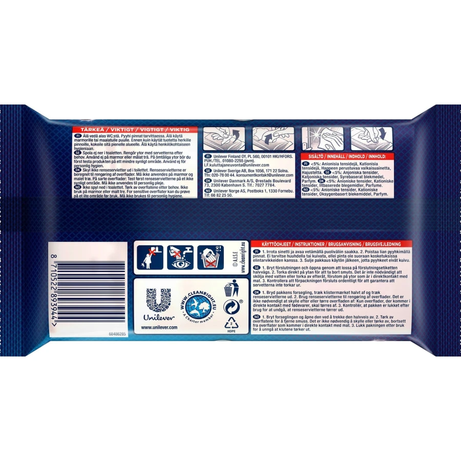 Domestos Hygiene 40 Kpl Yleispuhdistusliina 1 Domestos Hygiene 40 Kpl Yleispuhdistusliina