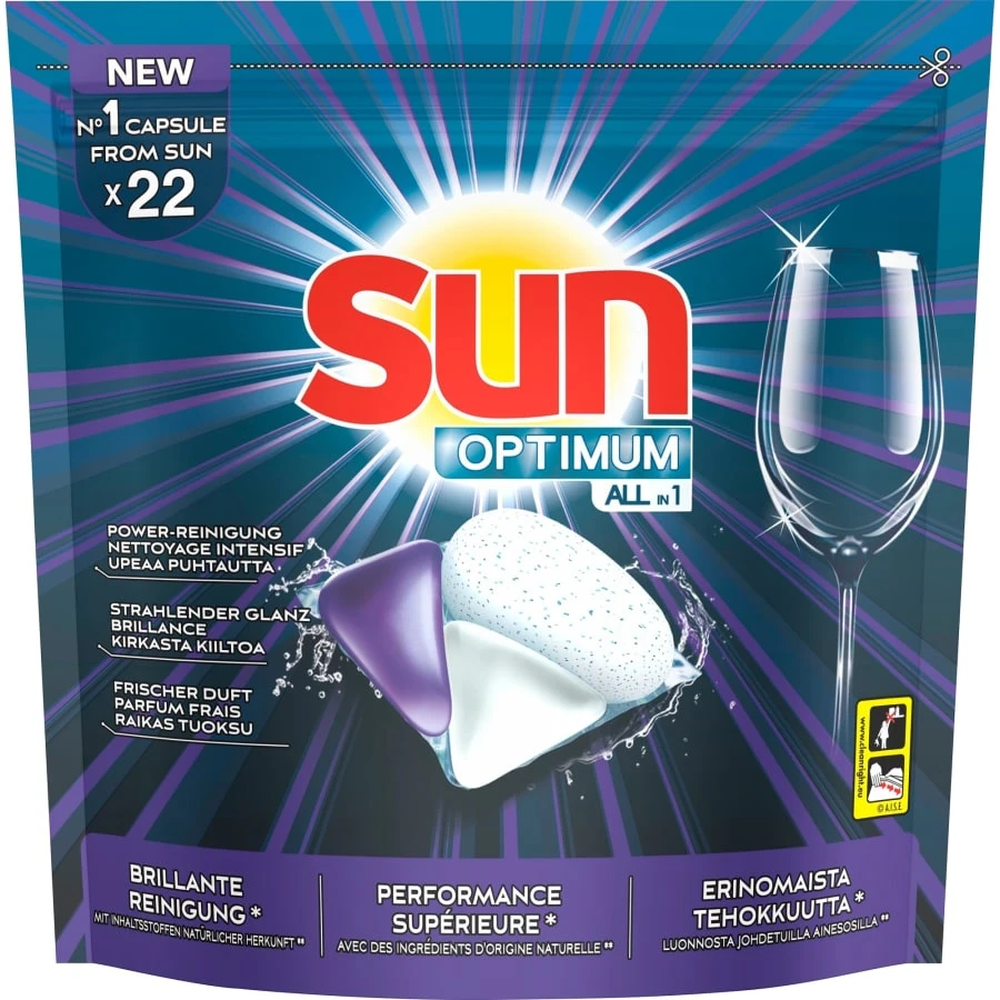 SUN® Sun All-in-1 Optimum Regular 22 Kpl Konetiskikapseli 1 SUN® Sun All-in-1 Optimum Regular 22 Kpl Konetiskikapseli