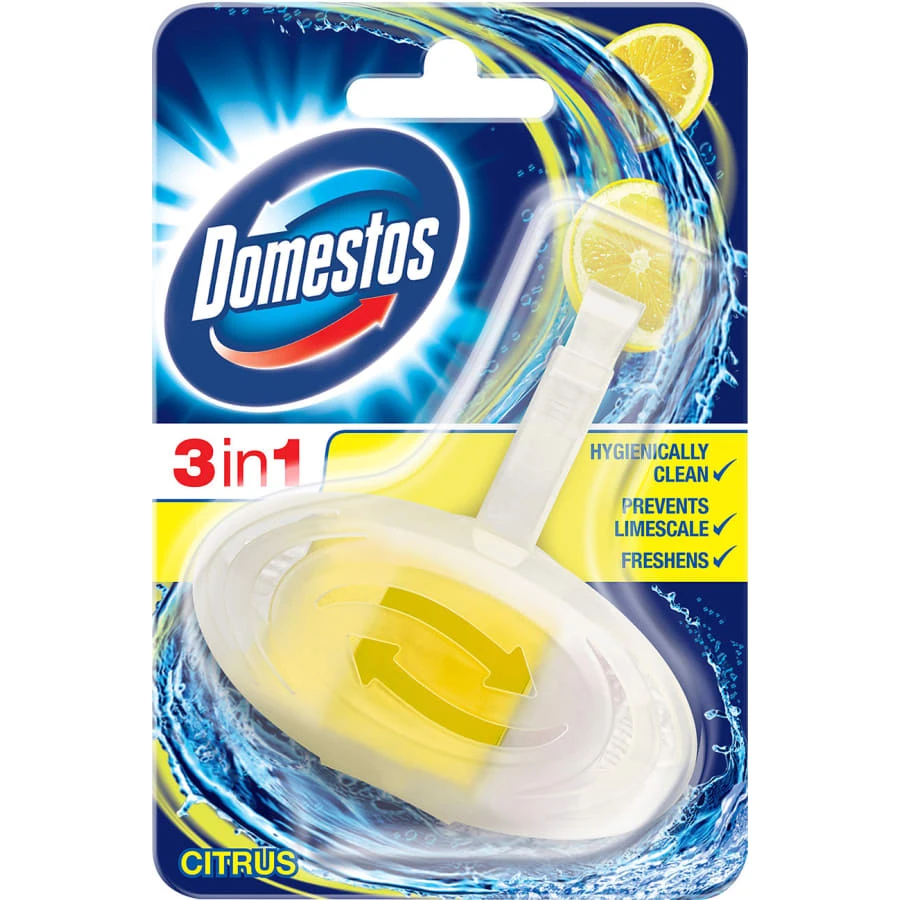 Domestos 3-in-1 WC-raikastin Citrus Fresh 1 Domestos 3-in-1 WC-raikastin Citrus Fresh