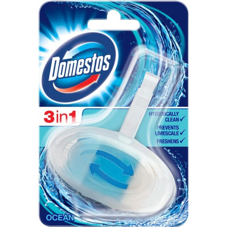 Domestos 3in1 Ocean Fresh WC-raikastin 1 Domestos 3in1 Ocean Fresh WC-raikastin