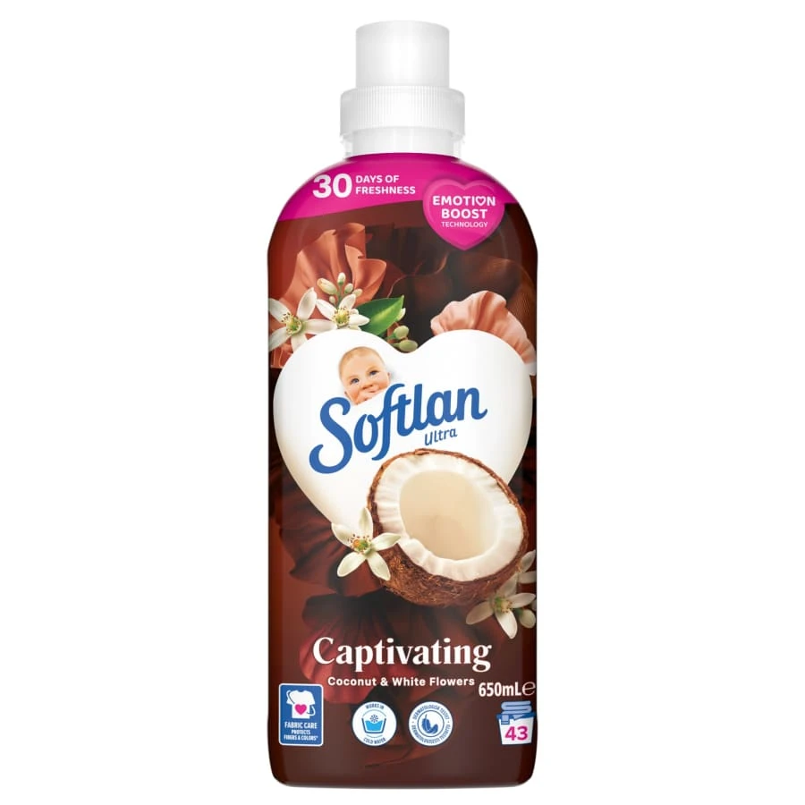 Softlan Perfumed Freshness Coconut & White Flowers 650 Ml Huuhteluaine 2 Softlan Perfumed Freshness Coconut & White Flowers 650 Ml Huuhteluaine - Image 2
