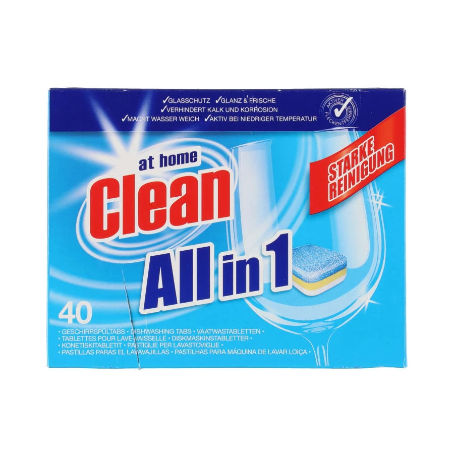At Home Clean All-In-One 40 Kpl Konetiskitabletti 1 At Home Clean All-In-One 40 Kpl Konetiskitabletti
